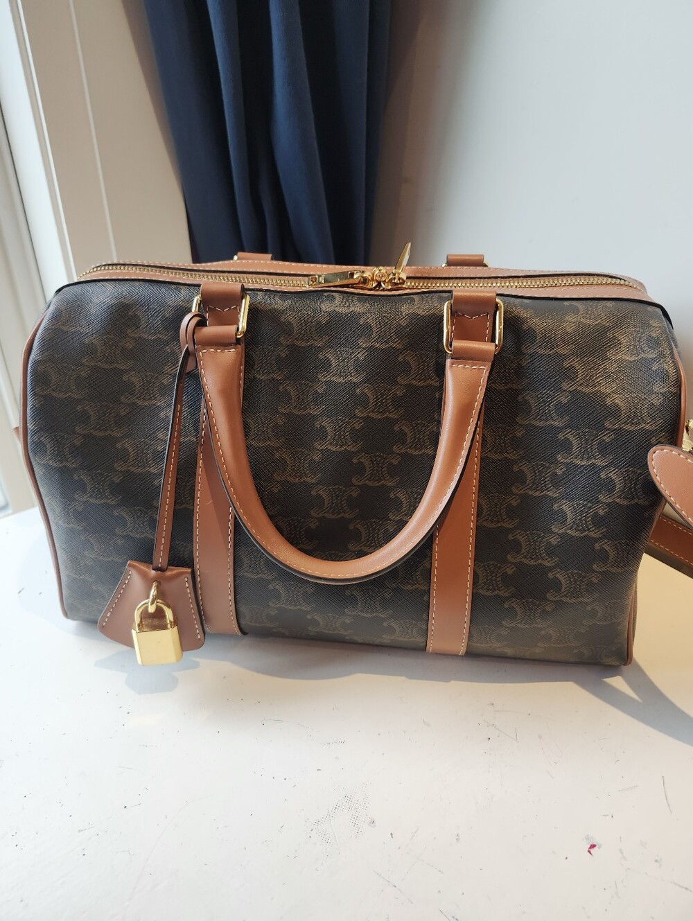 Celine Triomph Boston Bag, Size Large